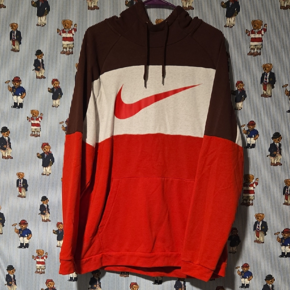 Nike Dri-FIT Hoodie in the Red/Brown/Grey Standard XL